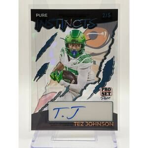 2024 Leaf Pro Set Tez Johnson Pure Instincts Acetate Auto 2/5 SP Duck Buccaneers